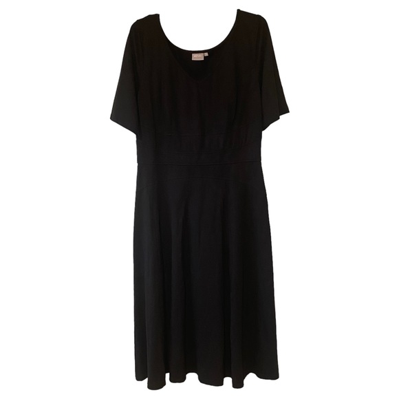eshakti Dresses & Skirts - Eshakti V Neck Black Fitted Waist Dress Sz 18/XL